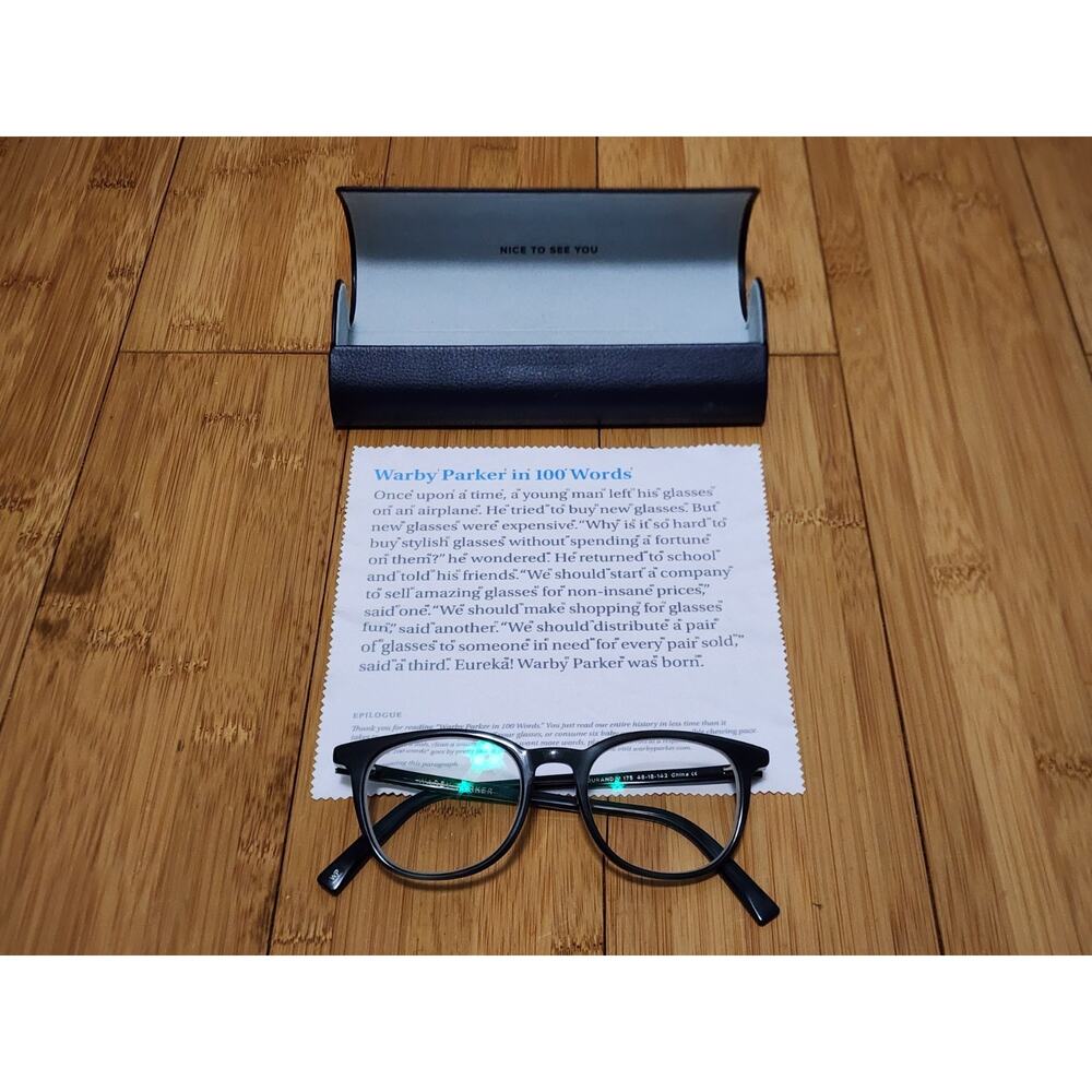 Warby Parker Eyeglasses Frames DURAND M 175 Dark Gray Round Full Rim 48-18-142